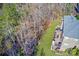 Aerial view of house and backyard with wooded area at 8502 Sagekirk Ct, Charlotte, NC 28278