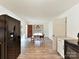 Dining room with long farmhouse table and bench seating at 10035 Little Creek Rd, Mint Hill, NC 28227