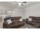 Living Room with brown sectional sofa and ceiling fan at 111 N Shayna Rd, Troutman, NC 28166