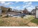 Landscaped backyard with pool and patio furniture at 2219 Kirkgate Ln, Charlotte, NC 28215