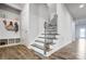 Modern staircase with metal railing and built-in storage at 414 Shallowford Dr # 44, Rock Hill, SC 29732