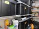 Organized storage room with various labeled bins at 7145 Hanging Rock Ct, Denver, NC 28037