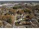 Aerial view of two homes and a pool, situated on a quiet residential street at 719 Greenbriar Dr, Matthews, NC 28104