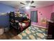 Colorful bedroom with bunk beds and carpet at 118 Cypress Acres Ln, Statesville, NC 28625