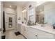 Double vanity bathroom with a large shower and plenty of storage at 1844 Giana Ln, Monroe, NC 28112
