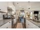 Eat-in kitchen with stainless steel appliances and granite countertops at 1844 Giana Ln, Monroe, NC 28112