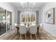 Bright dining room featuring an oval table, six chairs, and a view of the pool at 124 Saylors Watch Ln, Mooresville, NC 28117