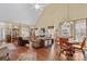 Spacious living and dining area with hardwood floors and lots of natural light at 105 Whimbrel Ln, Mooresville, NC 28117