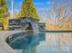 Close-up of a pool and stone waterfall at 3001 Cedric Ct, Fort Mill, SC 29715