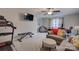 Home gym with treadmill, weight bench, and comfortable seating at 517 Trillium Way, Belmont, NC 28012