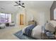 Spacious bedroom with vaulted ceiling and ceiling fan at 9182 Bonnie Briar Cir, Charlotte, NC 28277