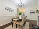 Charming dining area featuring modern lighting and seating for four guests at 9182 Bonnie Briar Cir, Charlotte, NC 28277