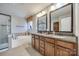 Bathroom with double vanity, soaking tub, and shower at 2229 Iron Works Dr, Clover, SC 29710