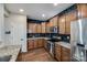 Modern kitchen with stainless steel appliances and a chalkboard accent wall at 2229 Iron Works Dr, Clover, SC 29710