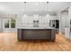 Kitchen with modern white cabinets, a gray island with a white countertop, and stainless steel appliances at 4104 Granite Cir, Indian Land, SC 29707