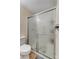 Bathroom with shower stall and toilet at 3524 Lancaster Hwy, Monroe, NC 28112