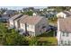 Aerial view of a townhome featuring a backyard, complemented by lush landscaping at 620 Altamonte Dr, Clover, SC 29710