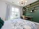 Bedroom featuring built-in shelves and a leafy patterned bed spread at 1012 Rockway Dr, Charlotte, NC 28205