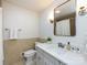 Clean and refreshed bathroom with a stylish vanity, sink, and brushed nickel fixtures at 7037 Wrentree Dr, Charlotte, NC 28210