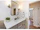 Clean and refreshed bathroom with a stylish vanity, sink, and modern lighting at 7037 Wrentree Dr, Charlotte, NC 28210