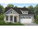 Craftsman style home with gray siding, white trim, and a two-car garage at 7050 Wayfarer Dr # 0085, Charlotte, NC 28269