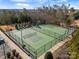 Aerial view of the community's well-maintained tennis and basketball courts at 17611 Austins Creek Dr, Charlotte, NC 28278