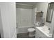 Clean bathroom with a bathtub, toilet and updated vanity at 2379 Justin Dr, York, SC 29745
