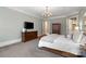 Relaxing bedroom with a tray ceiling, a television, and neutral walls at 3042 Kings Manor Dr, Weddington, NC 28104