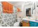 Bathroom with shower tub, sink, and toilet at 5927 Pisgah Way, Charlotte, NC 28217