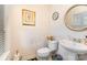 Clean bathroom with toilet, sink, and vanity at 5927 Pisgah Way, Charlotte, NC 28217
