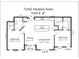 983 sq ft floor plan featuring two bedrooms, two baths, living room, and dining area at 2338 Yadkin Ave # 505, Charlotte, NC 28205