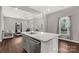 Open concept kitchen with island and stainless steel appliances at 138 Pinckney St, Chester, SC 29706