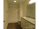 Bathroom with shower, toilet and granite vanity at 3720 Turner Rd, Clover, SC 29710