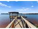 Private wooden dock with gazebo at 111 Breezeview Pl, Mooresville, NC 28117