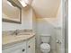 Small bathroom with granite countertop and white tile at 111 Rapids Run Trl # 17, Iron Station, NC 28080