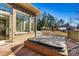 Hot tub on deck with view of pool and backyard at 111 Rapids Run Trl # 17, Iron Station, NC 28080