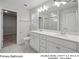 Double bowl vanity and 5' walk-in shower in primary bath at 13119 Hamilton Rd, Charlotte, NC 28273