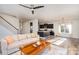 Spacious living room with hardwood floors, neutral colors and fireplace at 159 Charles Farm Dr, Cleveland, NC 27013