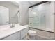 Clean bathroom, featuring a shower/tub combo at 1907 Catkin Ln, Charlotte, NC 28205