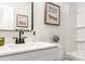 Modern bathroom with vanity, faucet, and shower at 3016 Sadler Woods Ln, Charlotte, NC 28214