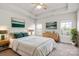 Main bedroom with dresser, large bed, and two windows at 3323 Glenn Hope Way, Matthews, NC 28104