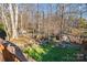 Spacious backyard with shed, deck, and wooded area at 8149 Mattingridge Dr, Charlotte, NC 28270