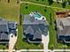 Top-down view of a house, pool, and surrounding neighborhood at 11112 Benjamin Smith Ave, Huntersville, NC 28078
