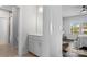 Modern bathroom with white vanity and adjacent toilet at 11112 Benjamin Smith Ave, Huntersville, NC 28078