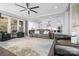 Open living space with a view into the kitchen and access to backyard at 11112 Benjamin Smith Ave, Huntersville, NC 28078