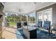 Relaxing screened porch with fireplace and seating area, overlooking backyard at 11112 Benjamin Smith Ave, Huntersville, NC 28078