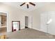 Well-lit bedroom with double doors and wall-to-wall carpet at 157 Highland Forest Dr, Clover, SC 29710