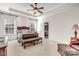 Main bedroom with carpeted floors and access to the bathroom at 157 Highland Forest Dr, Clover, SC 29710