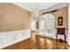 Formal dining room with hardwood floors and chandelier at 157 Highland Forest Dr, Clover, SC 29710