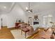 Spacious living room with hardwood floors, fireplace and high ceilings at 157 Highland Forest Dr, Clover, SC 29710